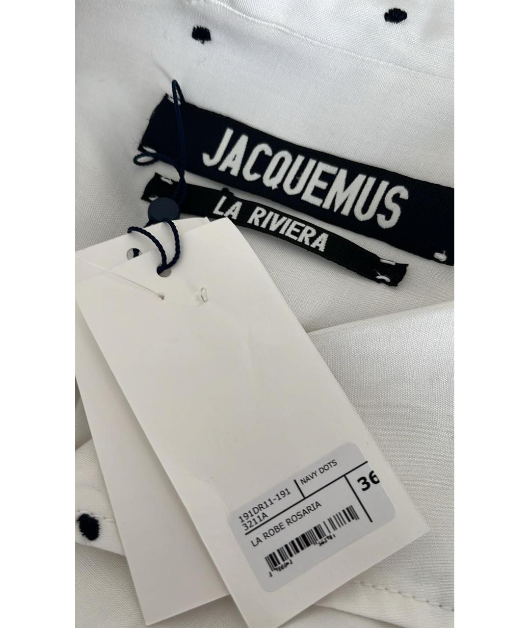 JACQUEMUS Белое вискозное повседневное платье, фото 4