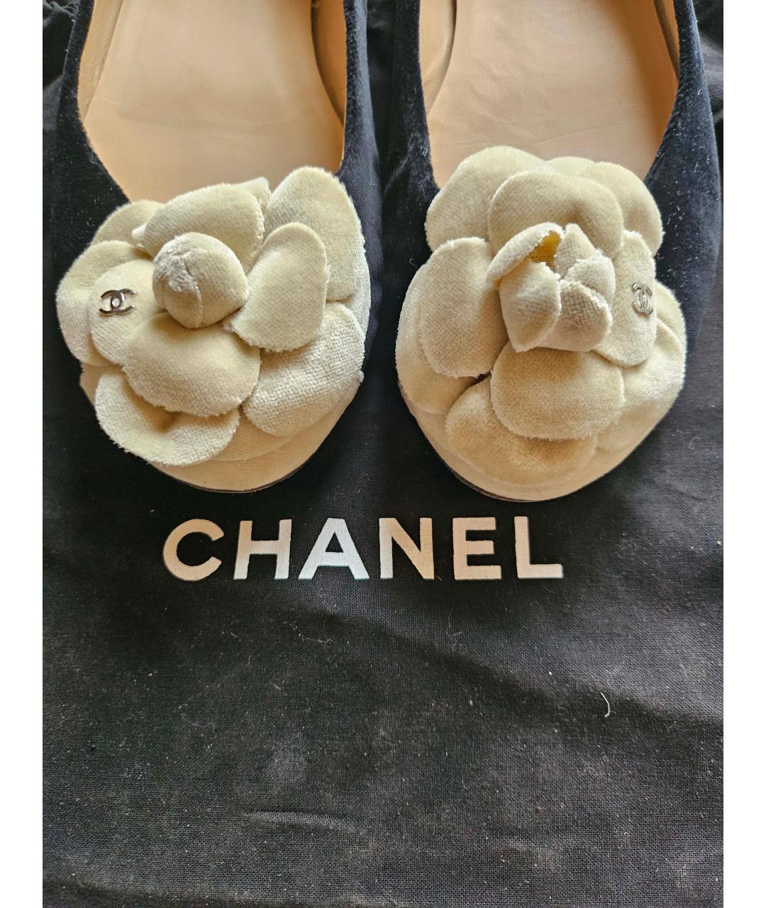 CHANEL Черные кожаные балетки, фото 2