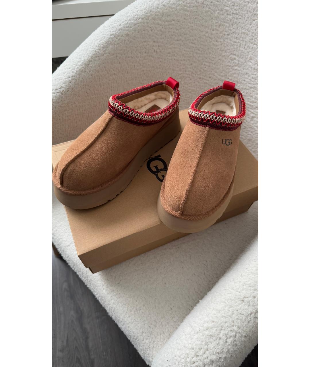 UGG AUSTRALIA Коричневые замшевые ботинки, фото 4