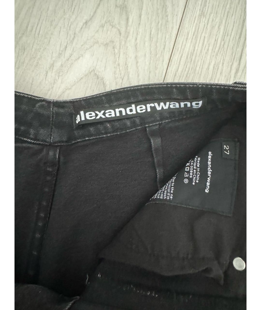 ALEXANDER WANG Черные хлопко-эластановые джинсы слим, фото 4