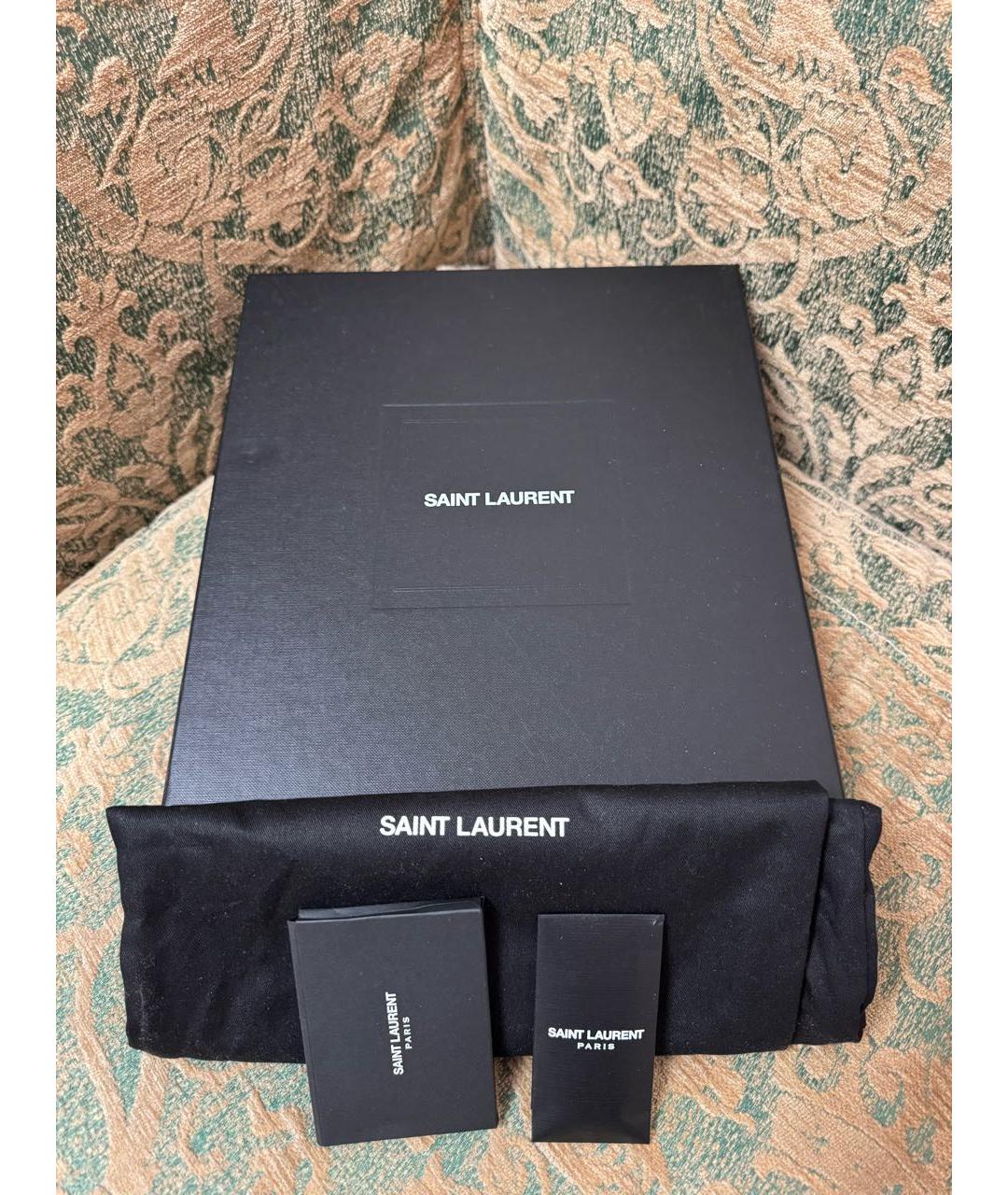 SAINT LAURENT Черные текстильные сабо, фото 7