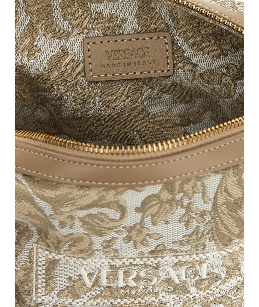 VERSACE Бежевая тканевая косметичка, фото 4