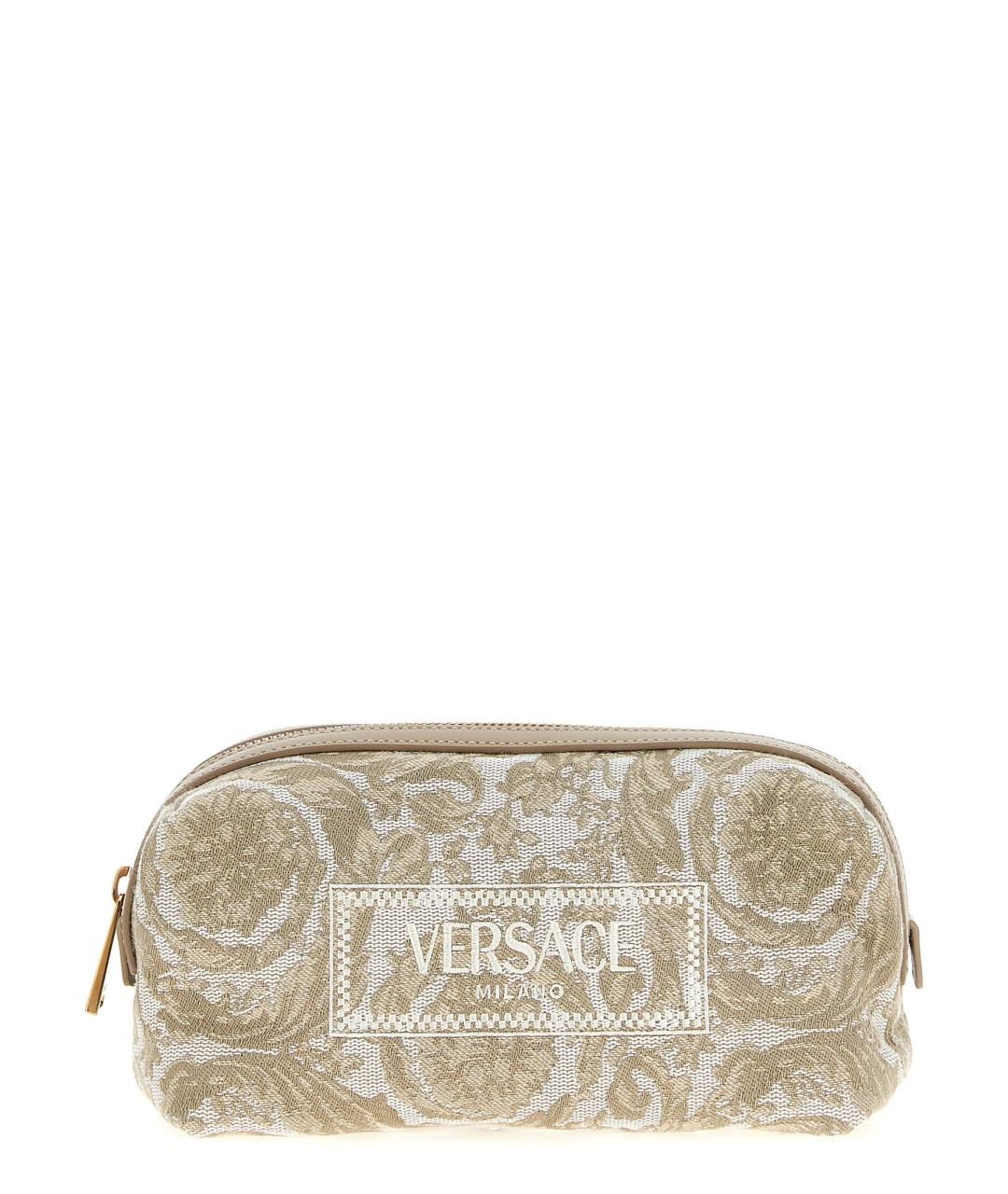 VERSACE Бежевая тканевая косметичка, фото 1