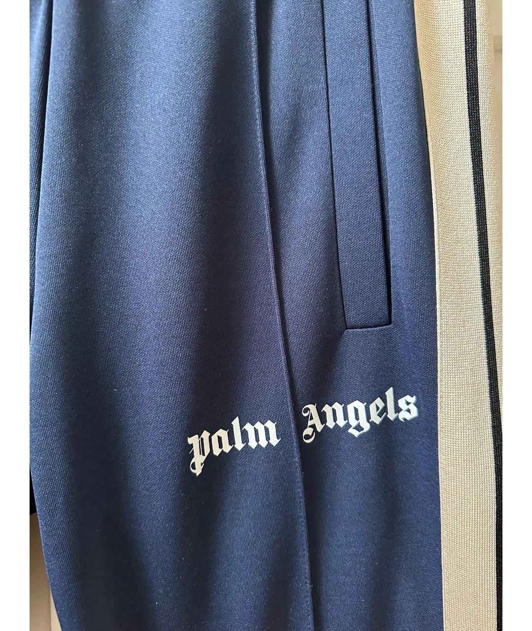 PALM ANGELS Темно-синие полиэстеровые повседневные брюки, фото 3