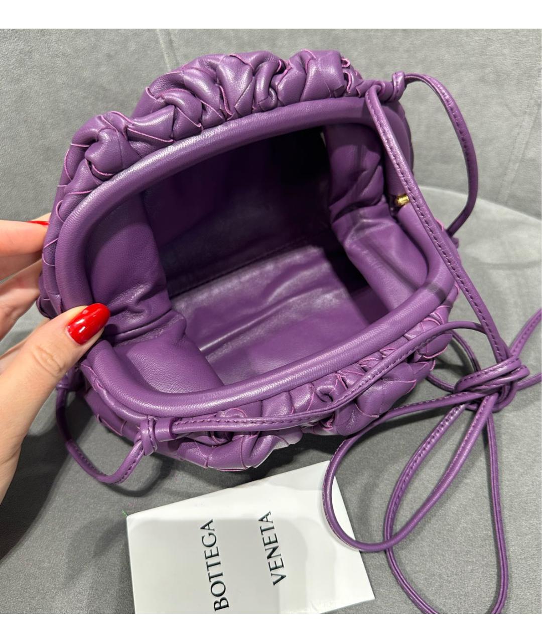 BOTTEGA VENETA Фиолетовая кожаная сумка через плечо, фото 4
