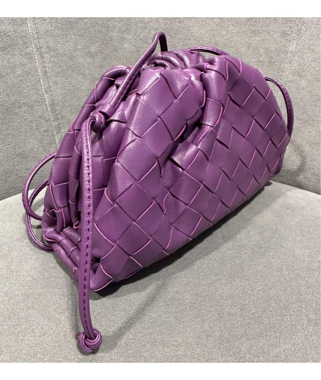 BOTTEGA VENETA Фиолетовая кожаная сумка через плечо, фото 6