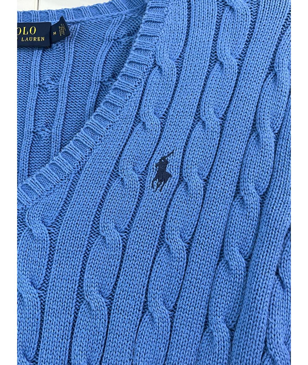 POLO RALPH LAUREN Голубой хлопковый джемпер / свитер, фото 4