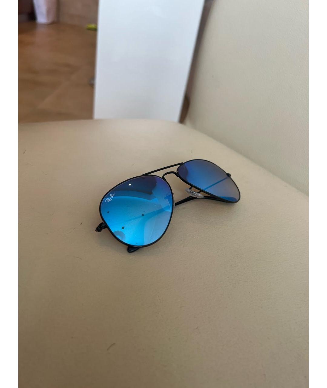 RAY BAN Синие металлические солнцезащитные очки, фото 5