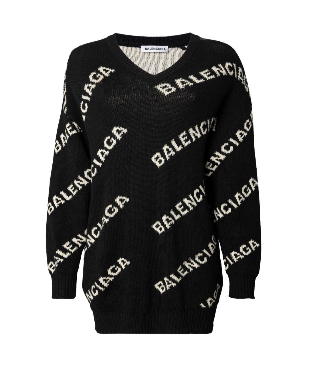 BALENCIAGA Черный шерстяной джемпер / свитер, фото 2