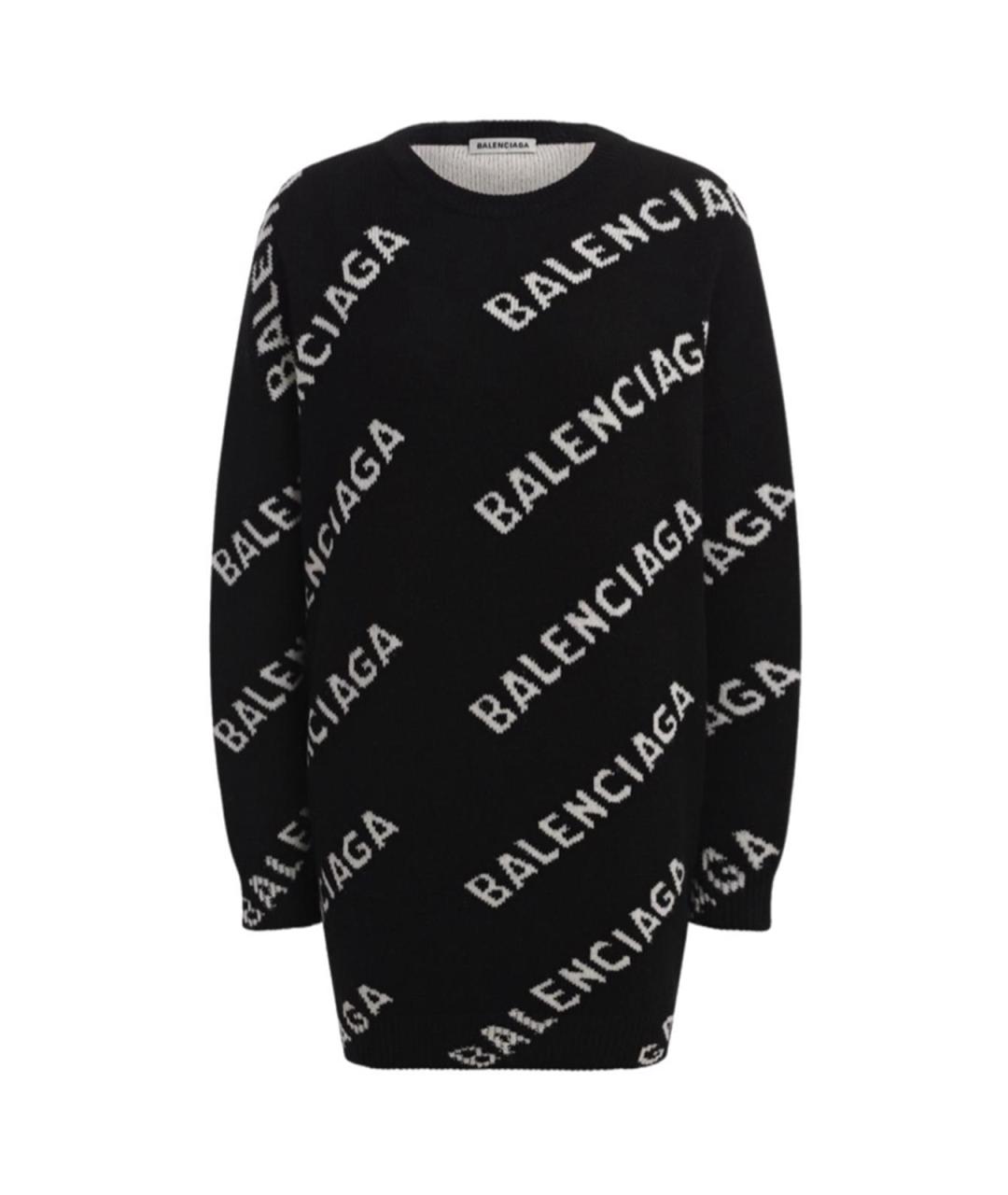 BALENCIAGA Черный шерстяной джемпер / свитер, фото 1