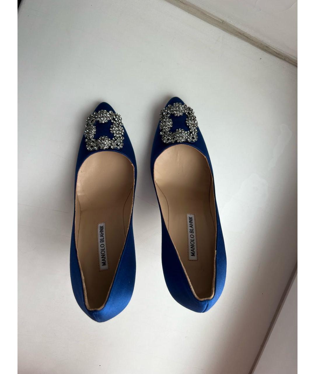 MANOLO BLAHNIK Синие кожаные туфли, фото 3