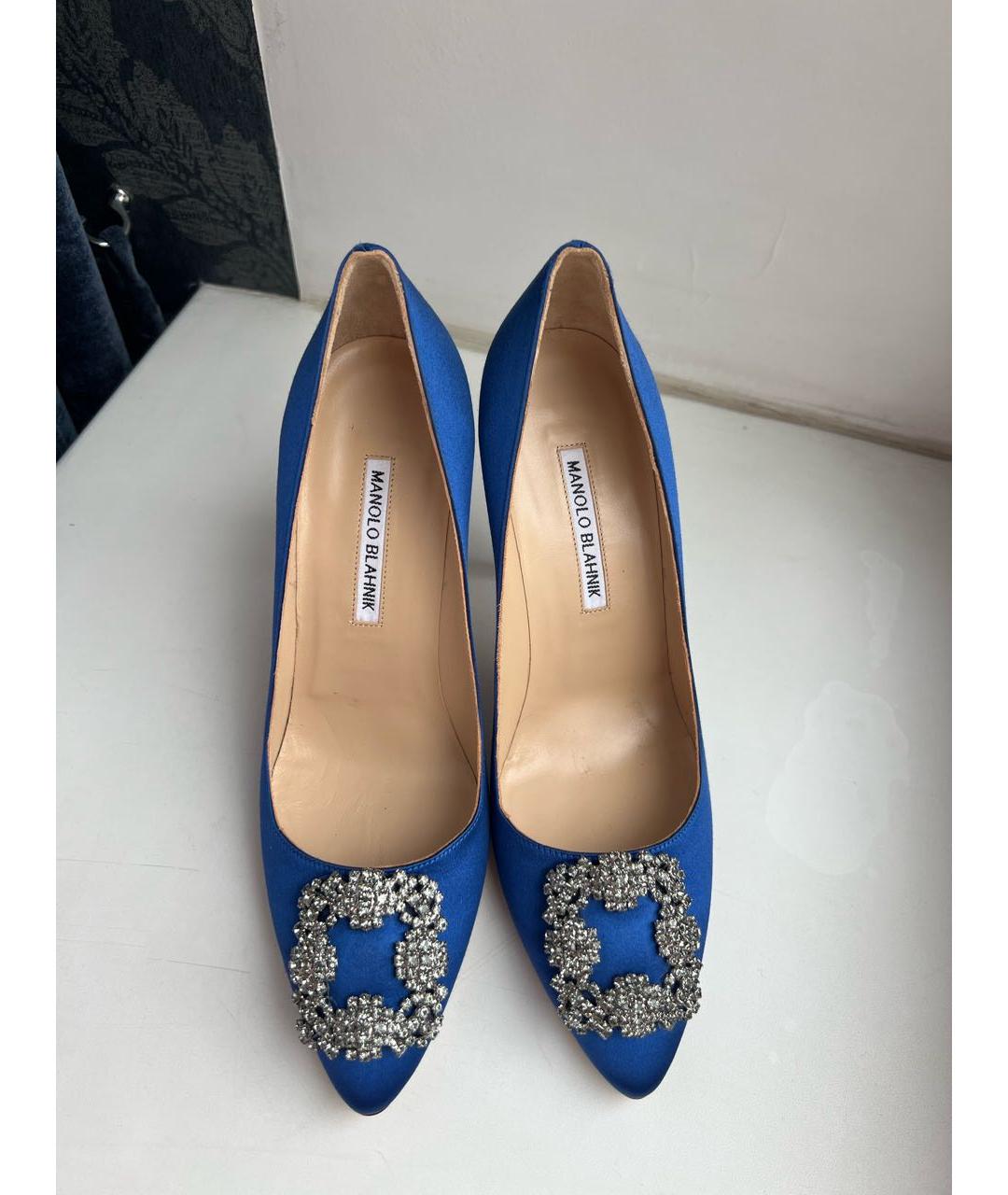 MANOLO BLAHNIK Синие кожаные туфли, фото 2