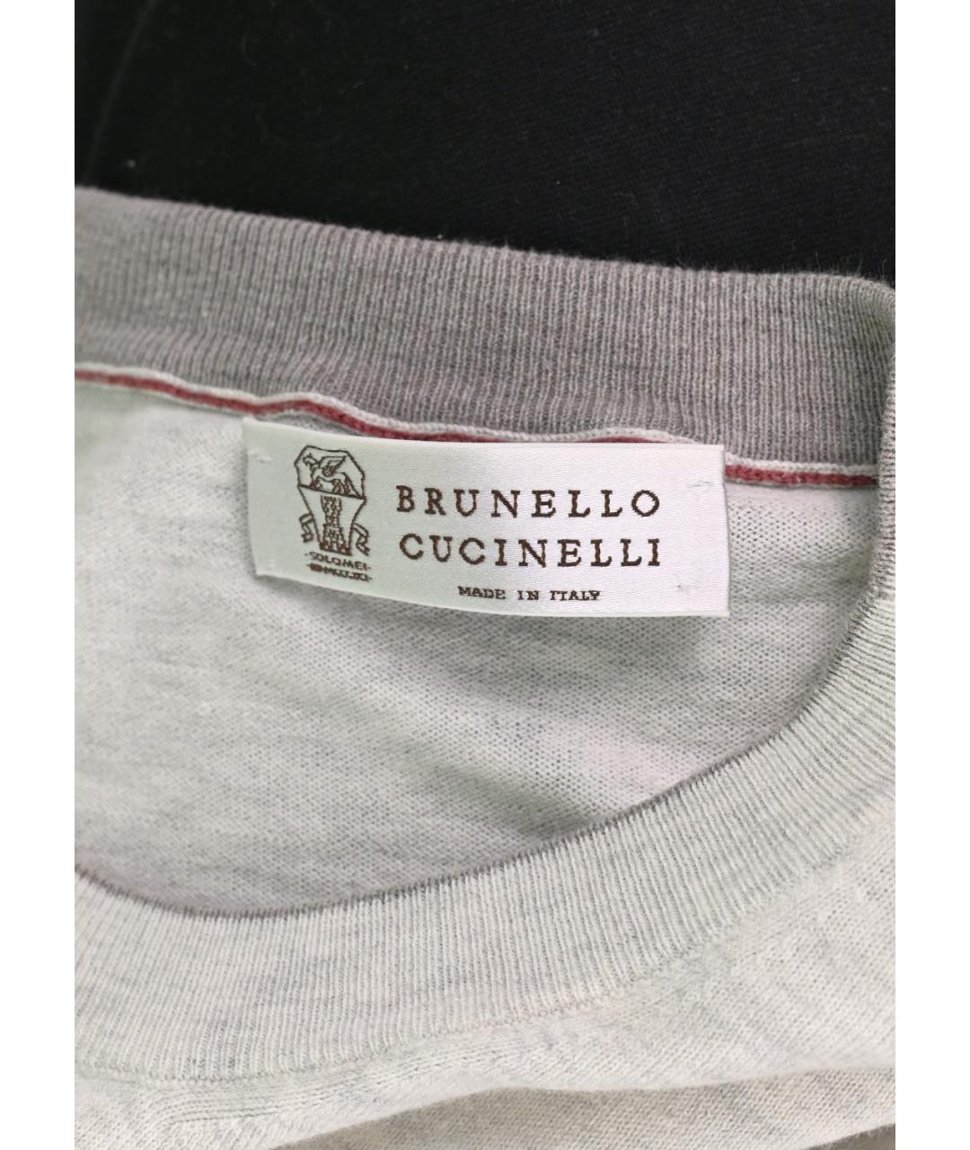 BRUNELLO CUCINELLI Серый хлопковый джемпер / свитер, фото 3