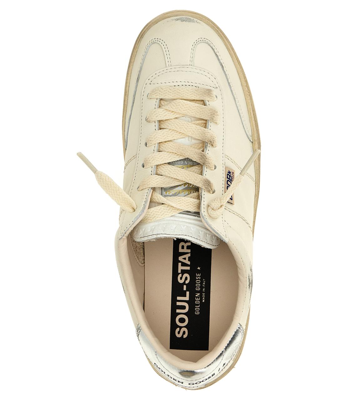 GOLDEN GOOSE DELUXE BRAND Серебряные кожаные кроссовки, фото 4