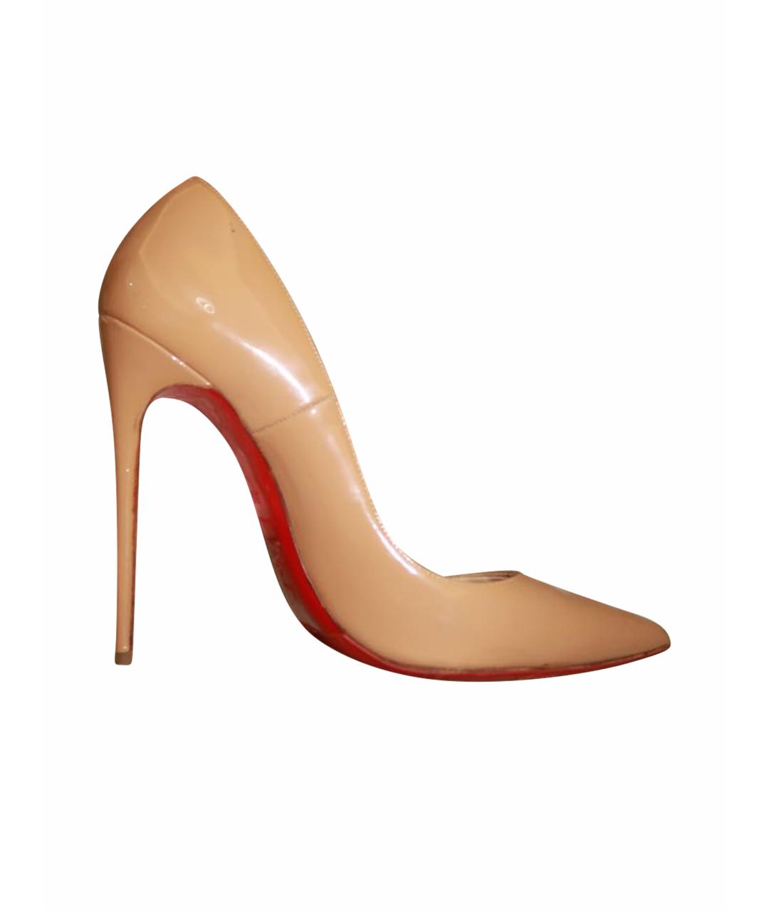 CHRISTIAN LOUBOUTIN Бежевые туфли из лакированной кожи, фото 1