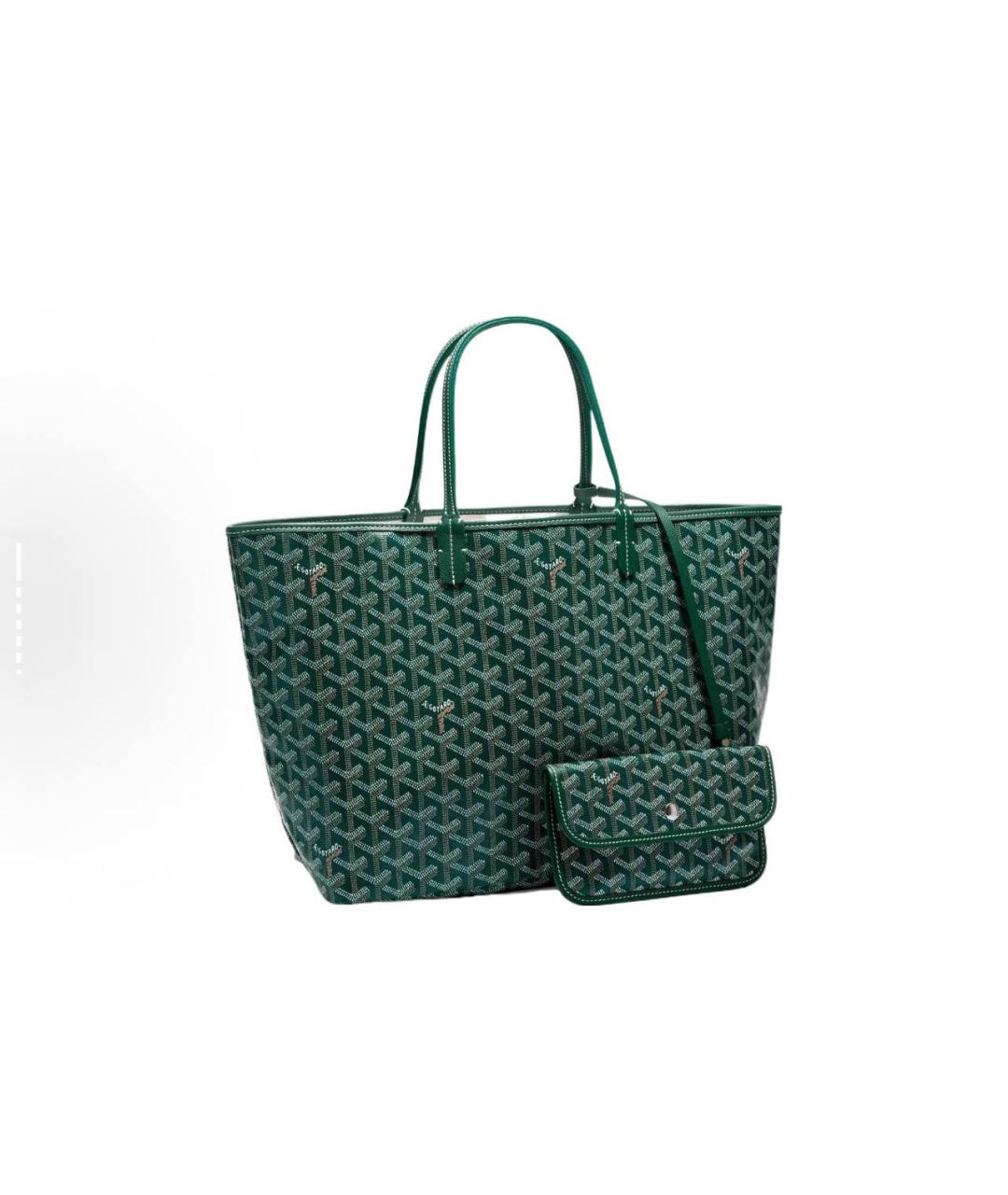 GOYARD Зеленая кожаная сумка тоут, фото 2