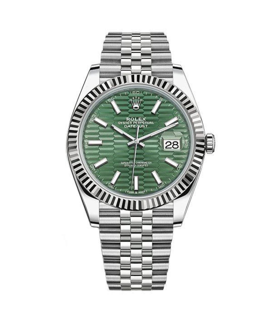 ROLEX Зеленые часы из белого золота, фото 7