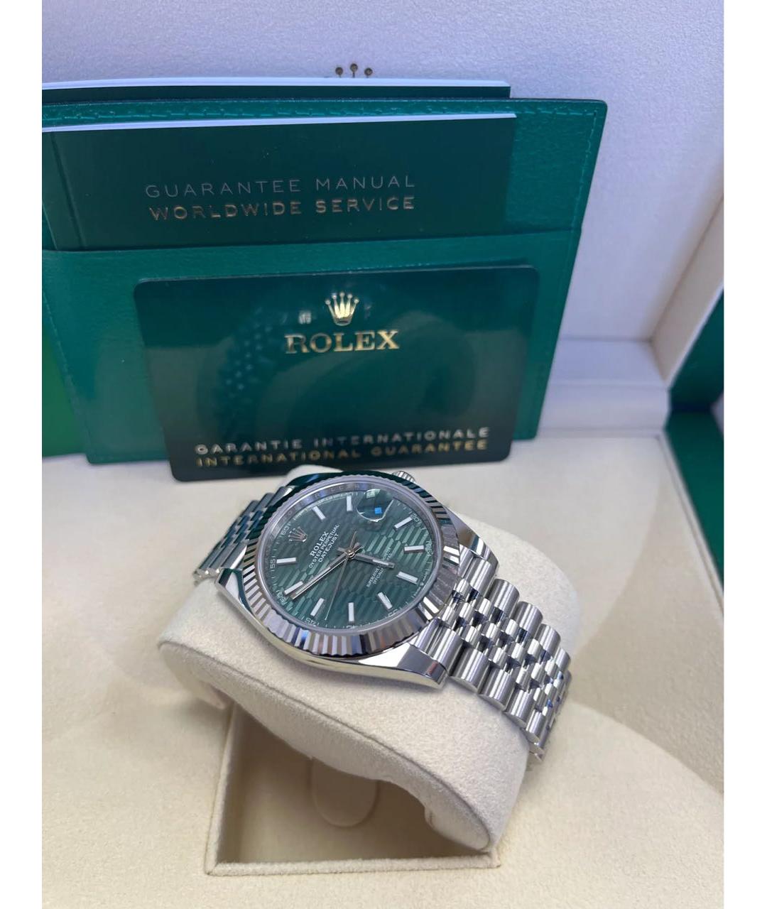 ROLEX Зеленые часы из белого золота, фото 3