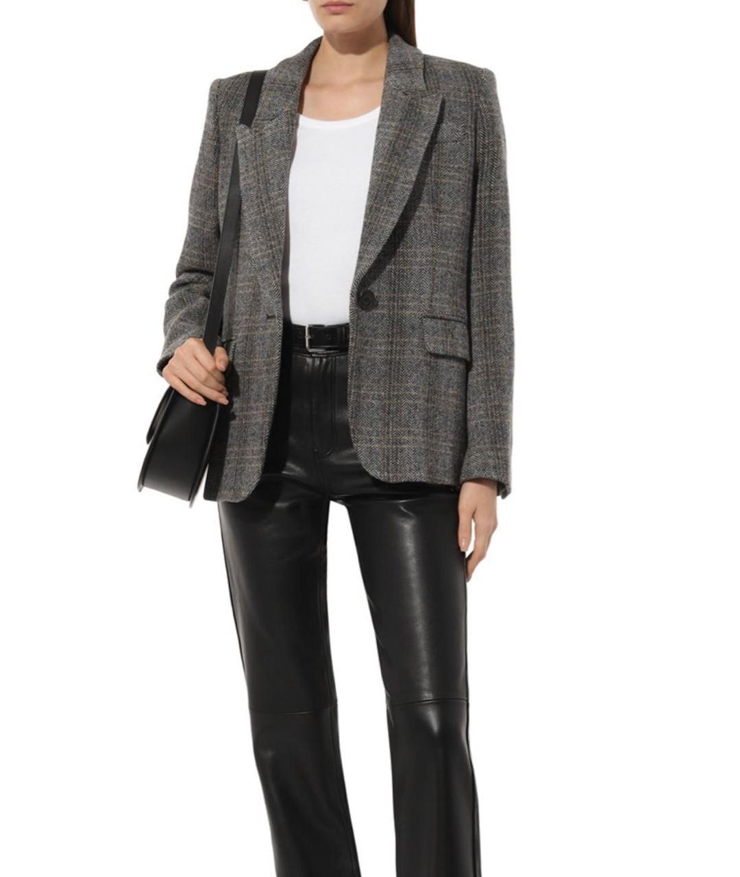 ISABEL MARANT ETOILE Серый шерстяной жакет/пиджак, фото 8