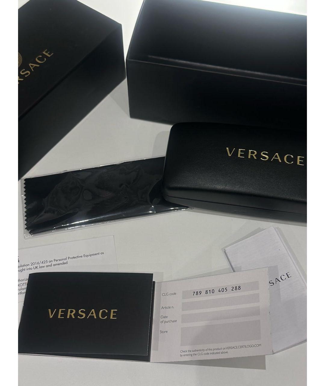 VERSACE Черные пластиковые солнцезащитные очки, фото 4