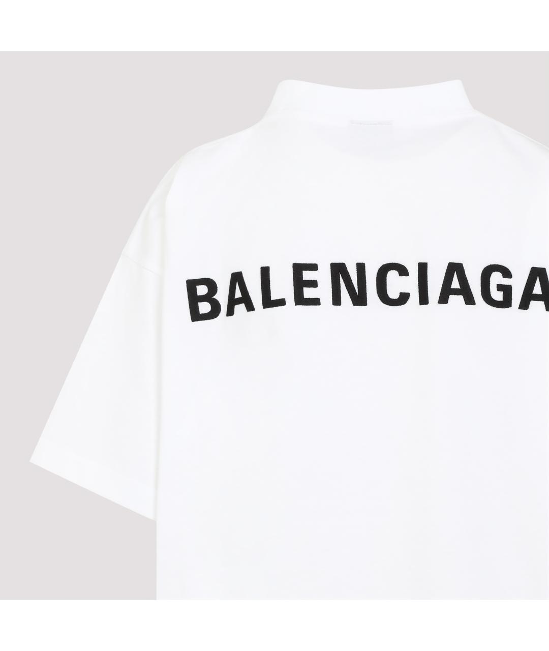 BALENCIAGA Белая хлопковая футболка, фото 4