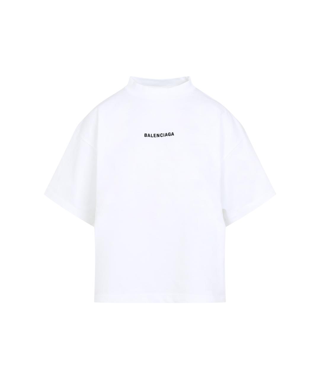 BALENCIAGA Белая хлопковая футболка, фото 1