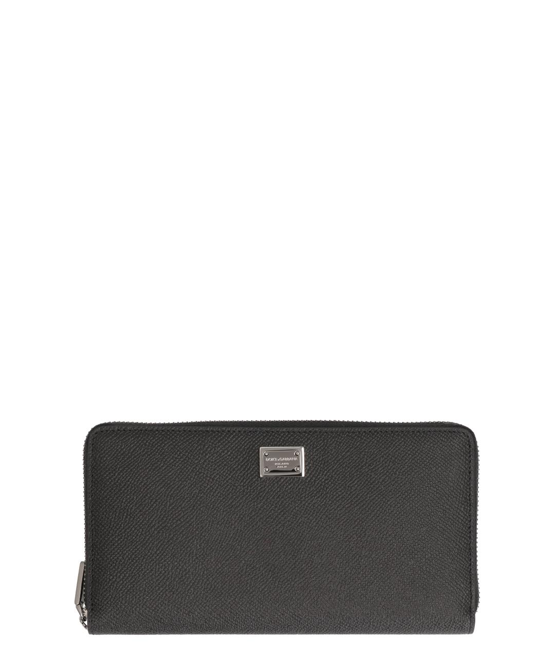 DOLCE&GABBANA Черный кожаный кошелек, фото 1