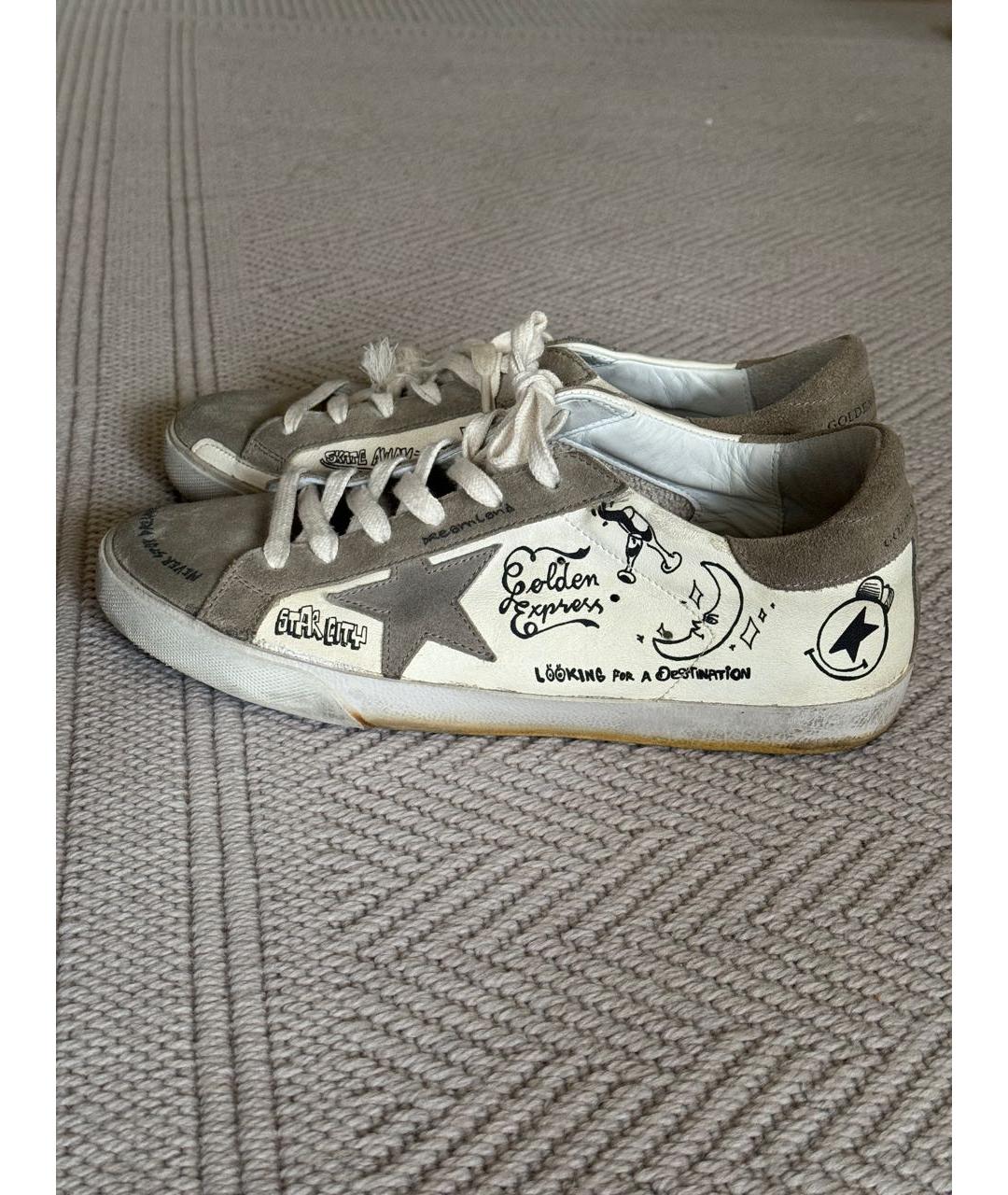 GOLDEN GOOSE DELUXE BRAND Белые кожаные кроссовки, фото 2