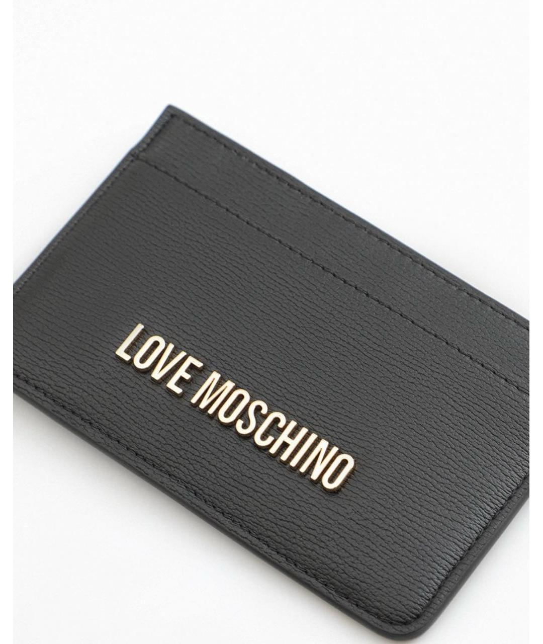 LOVE MOSCHINO Черный кожаный кардхолдер, фото 3