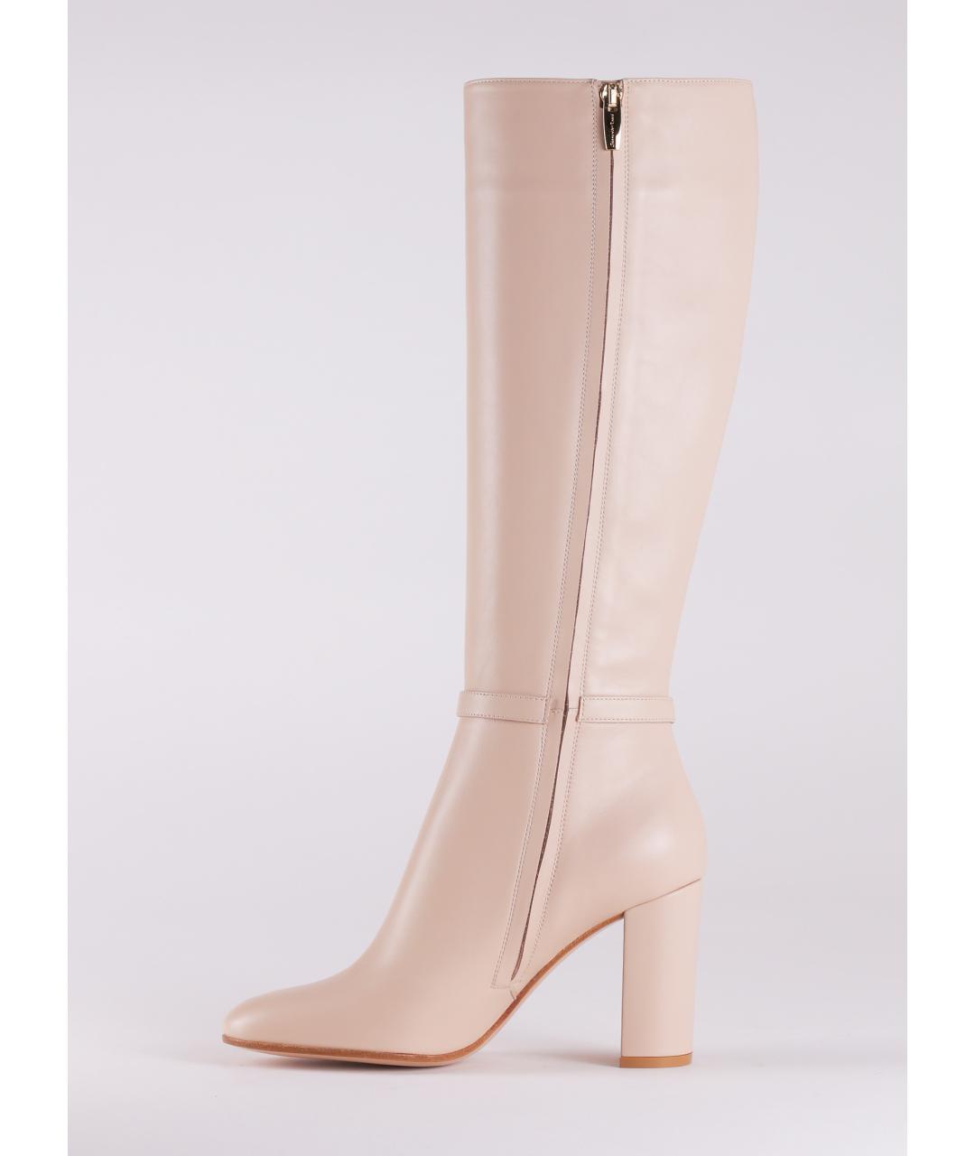 GIANVITO ROSSI Бежевые кожаные сапоги, фото 2
