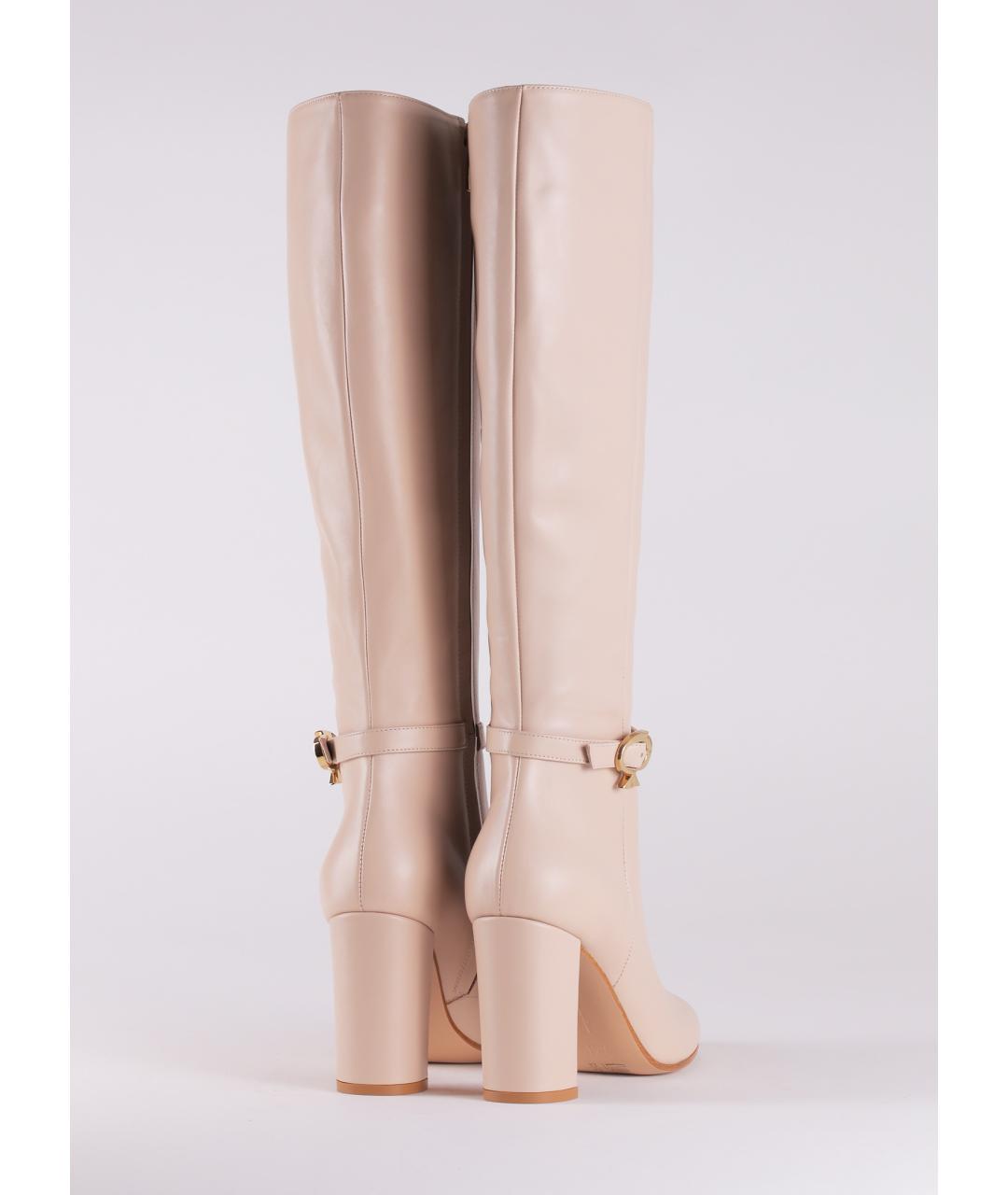 GIANVITO ROSSI Бежевые кожаные сапоги, фото 4