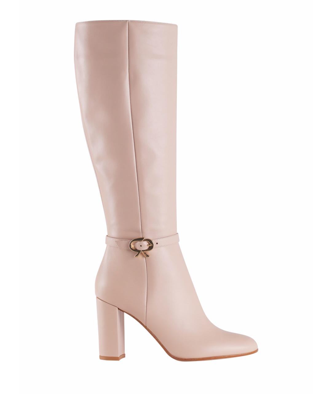 GIANVITO ROSSI Бежевые кожаные сапоги, фото 1
