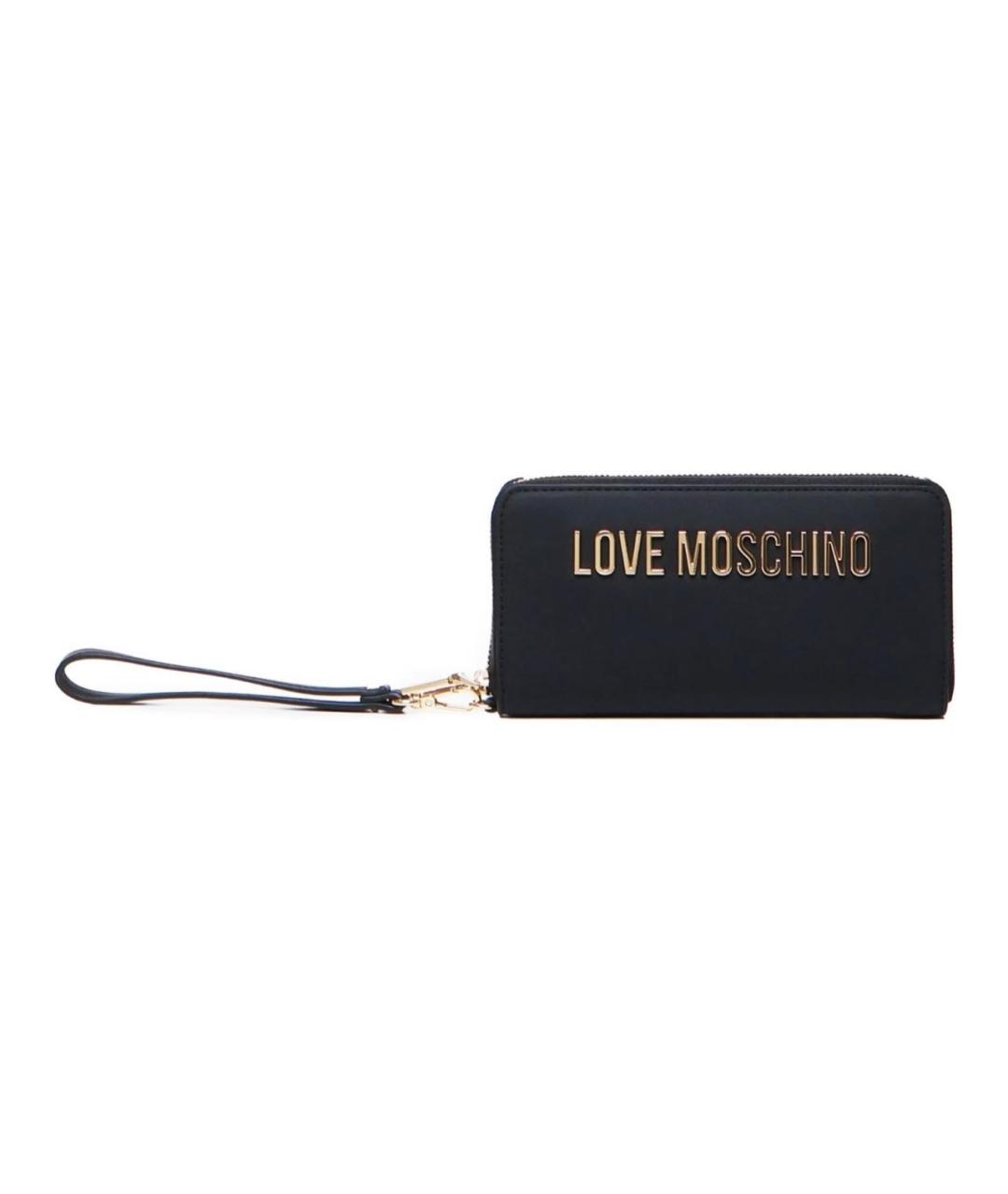 LOVE MOSCHINO Черный кожаный кошелек, фото 5