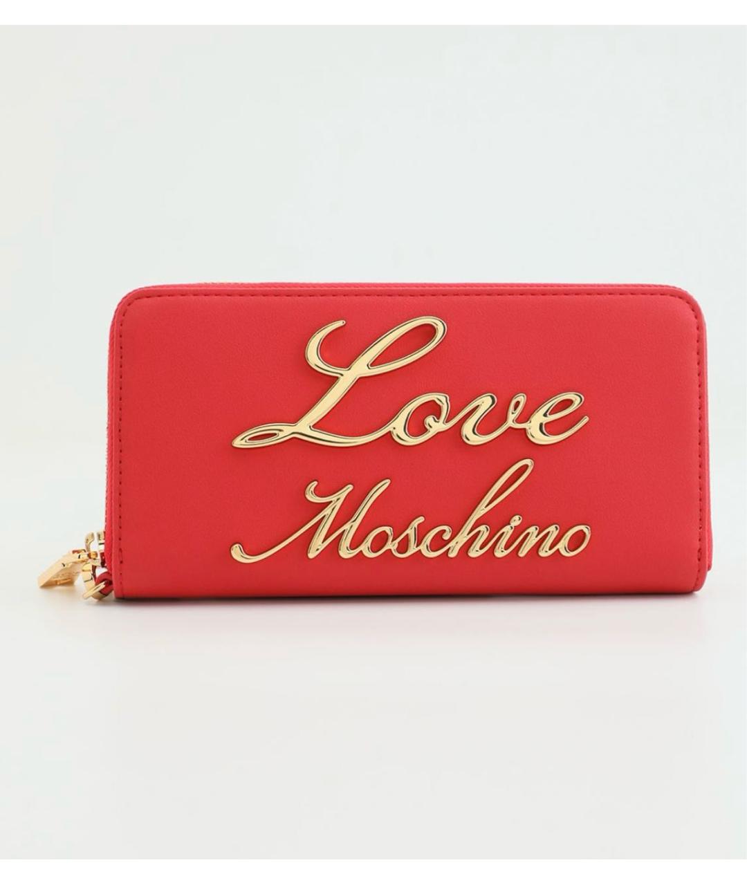 LOVE MOSCHINO Красный кожаный кошелек, фото 4