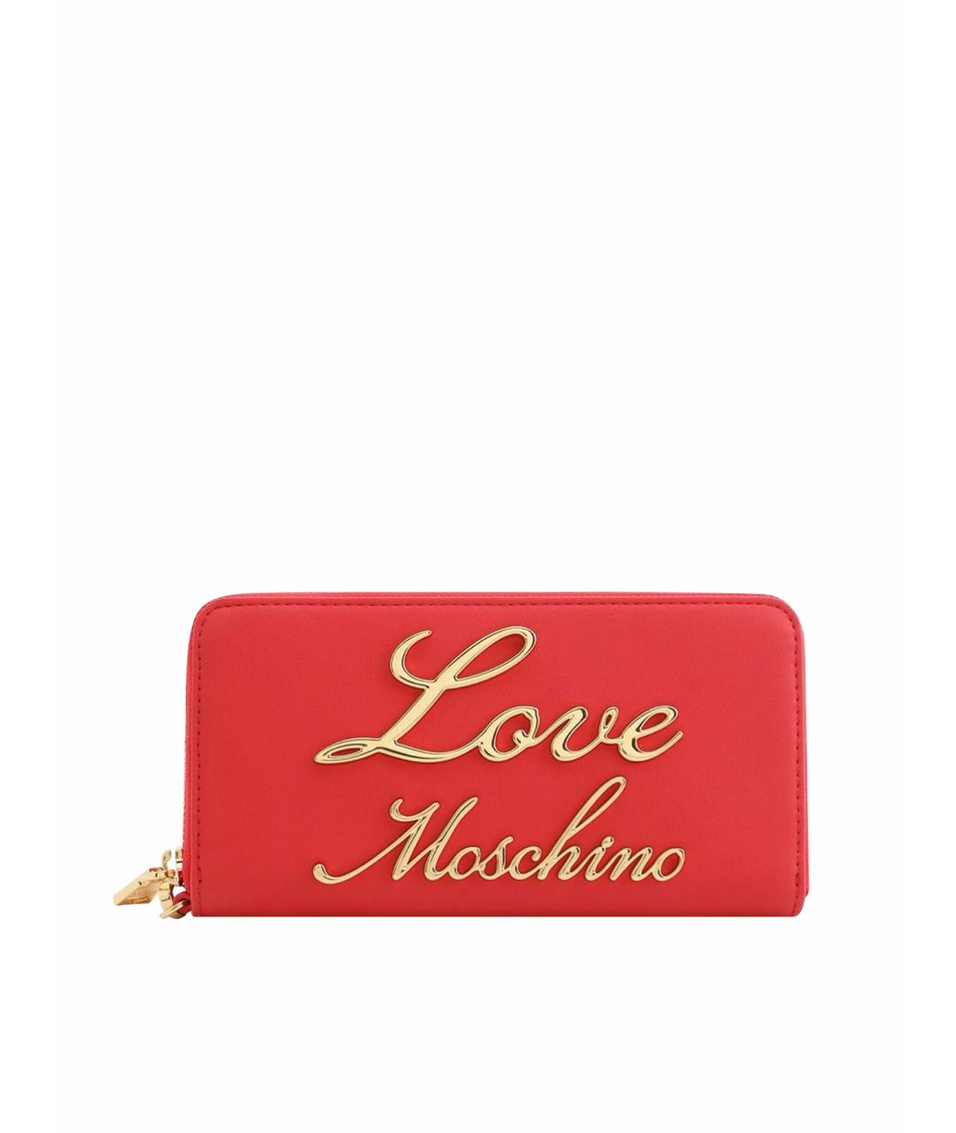 LOVE MOSCHINO Красный кожаный кошелек, фото 1