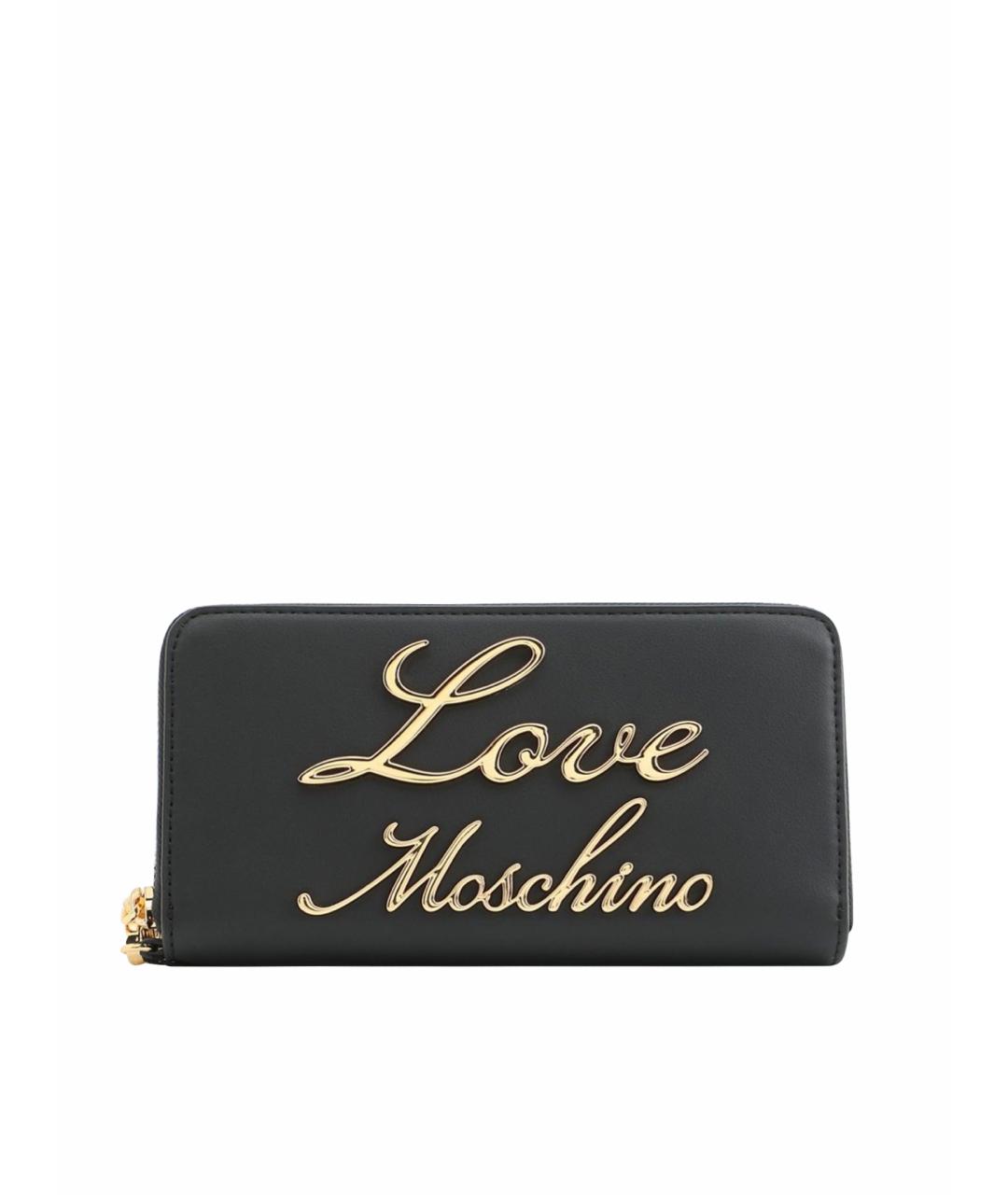 LOVE MOSCHINO Черный кожаный кошелек, фото 1