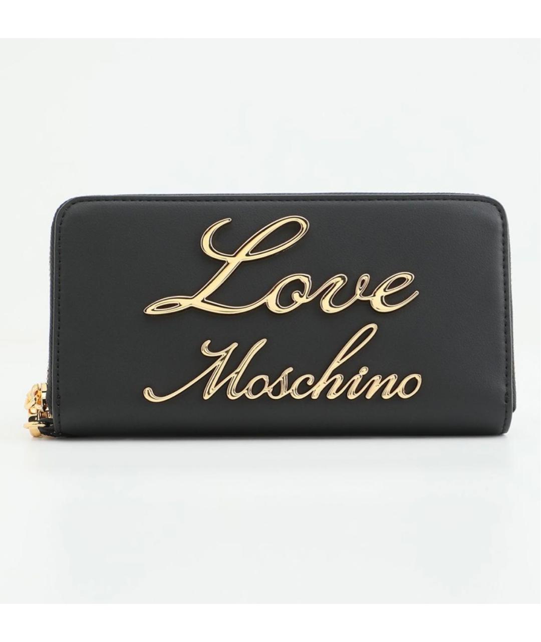 LOVE MOSCHINO Черный кожаный кошелек, фото 4