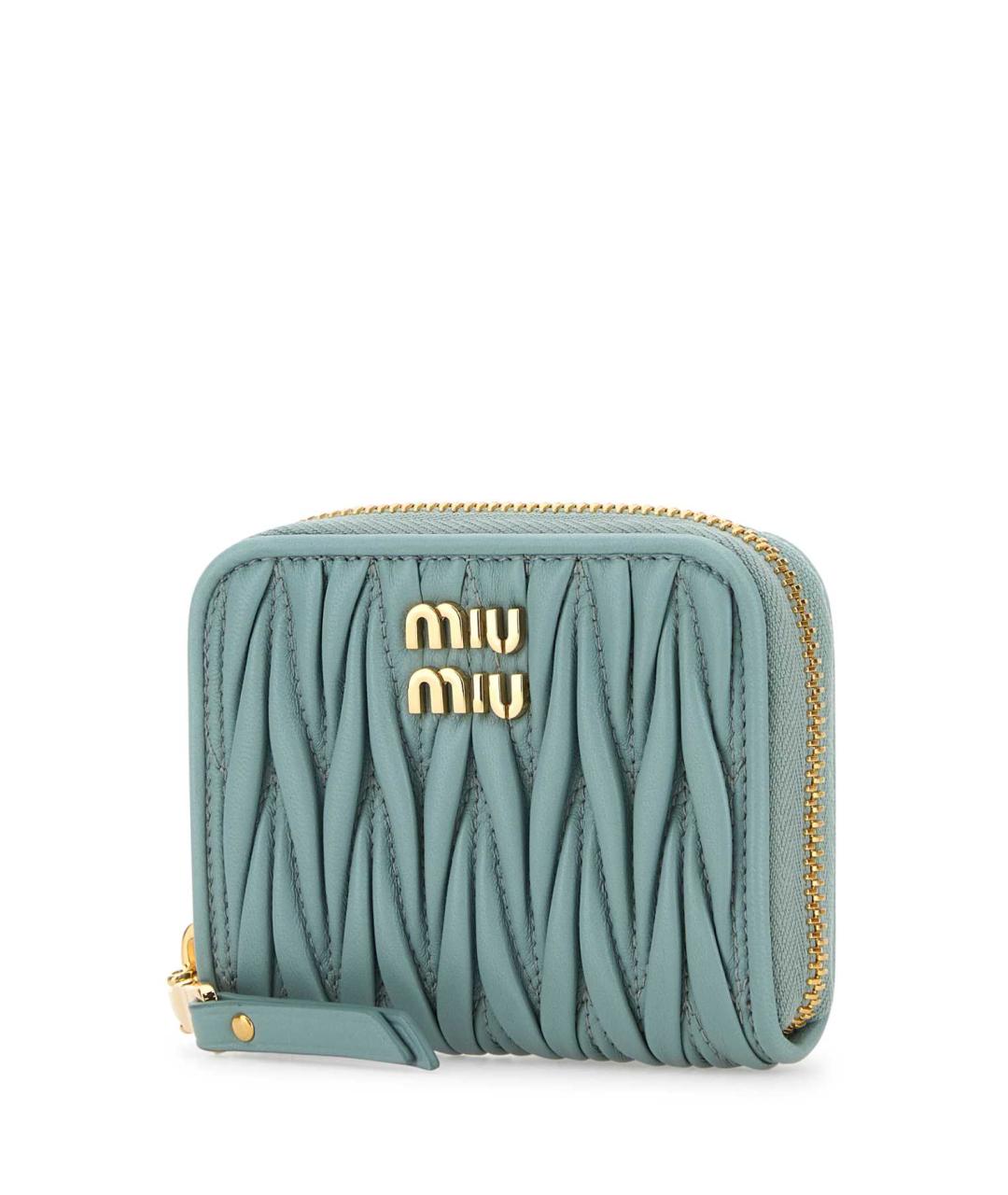 MIU MIU Голубой кожаный кошелек, фото 1