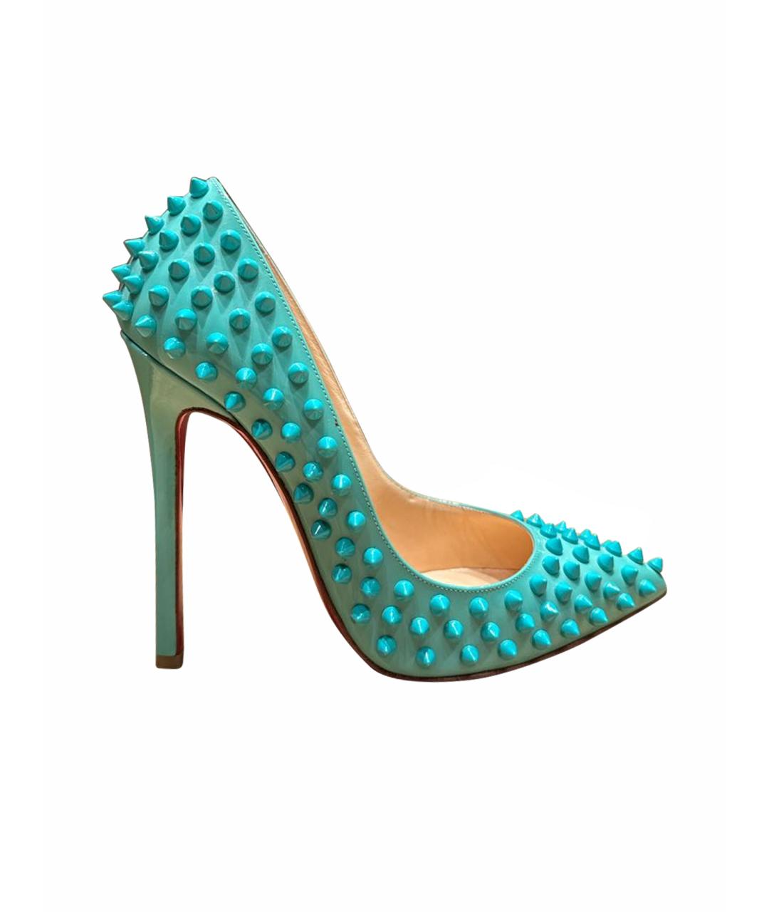 CHRISTIAN LOUBOUTIN Бирюзовые туфли из лакированной кожи, фото 1