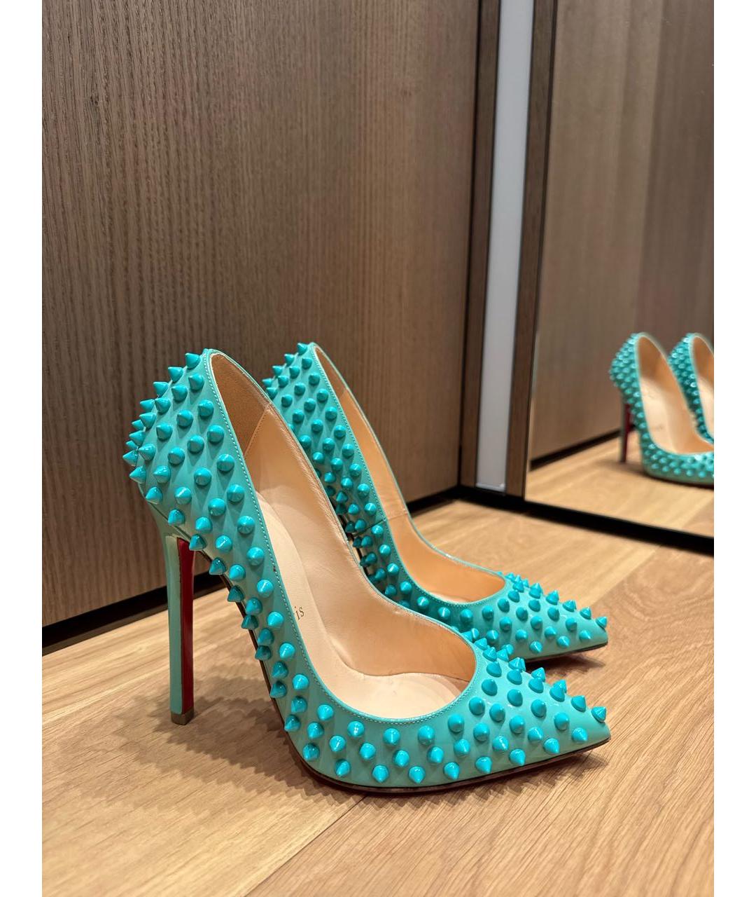 CHRISTIAN LOUBOUTIN Бирюзовые туфли из лакированной кожи, фото 3