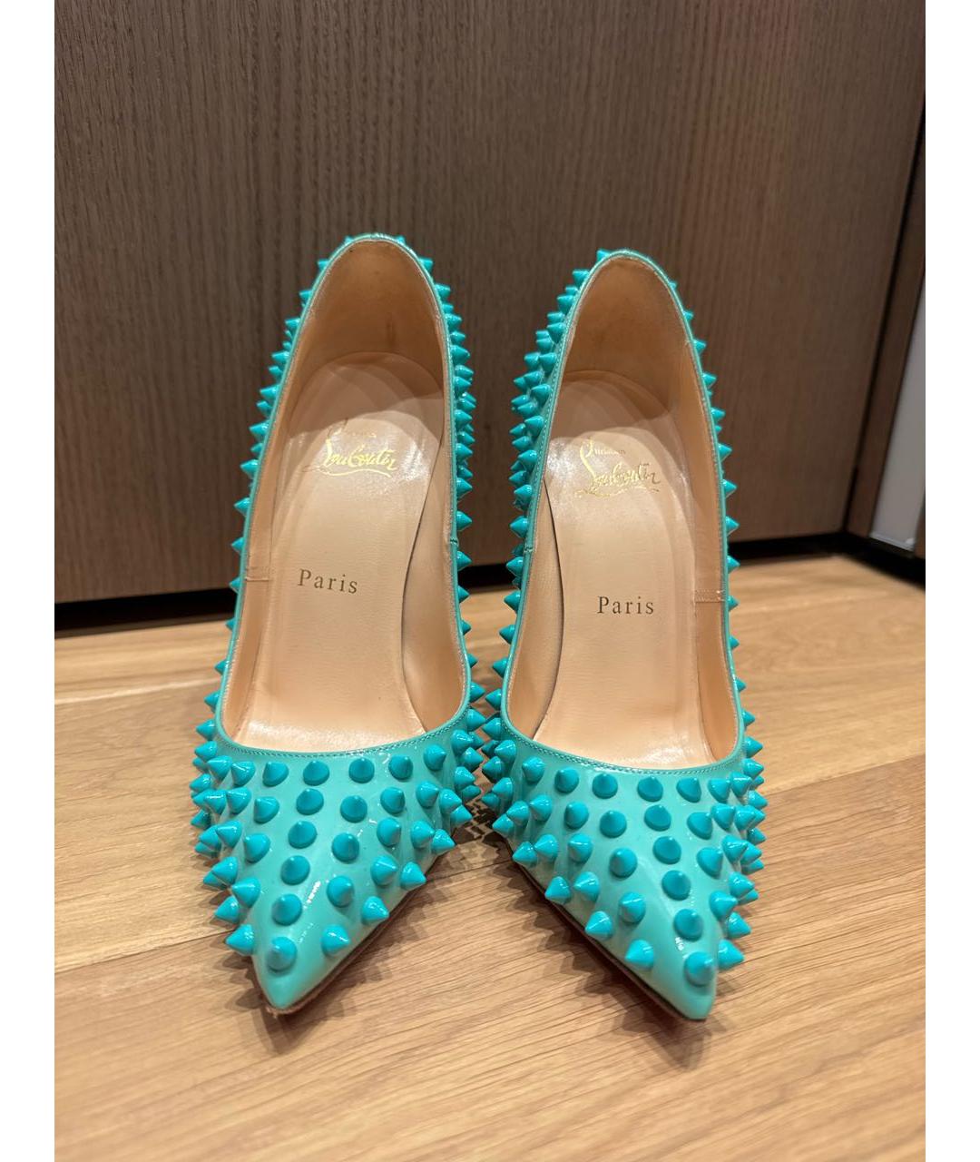 CHRISTIAN LOUBOUTIN Бирюзовые туфли из лакированной кожи, фото 2
