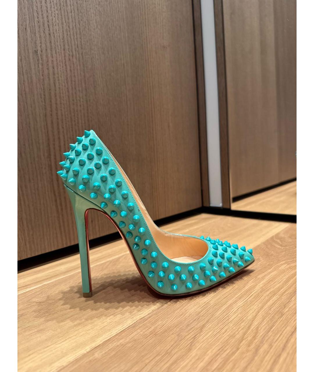CHRISTIAN LOUBOUTIN Бирюзовые туфли из лакированной кожи, фото 7