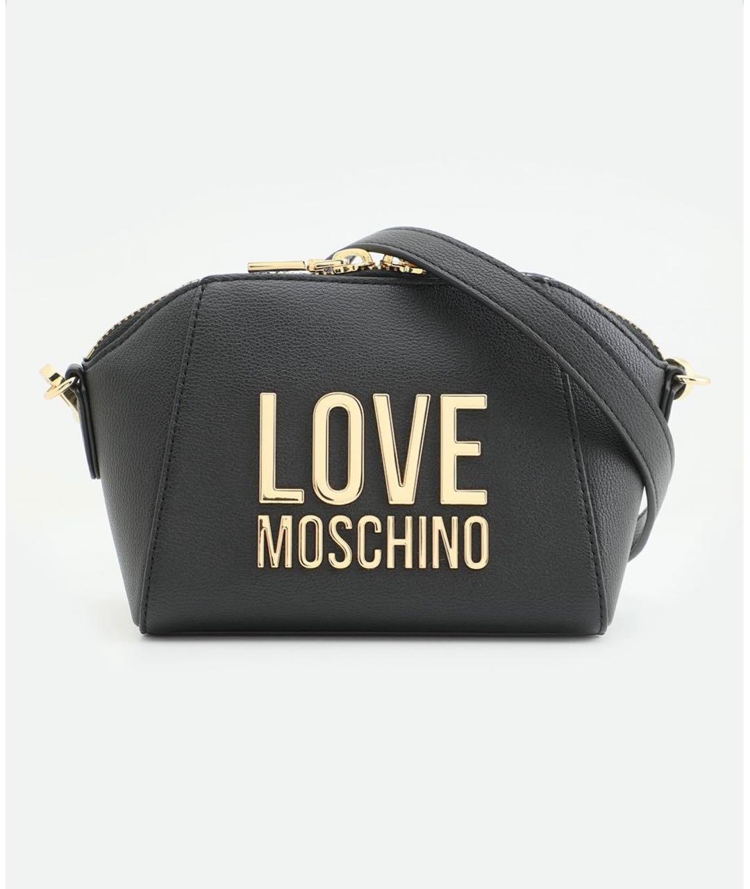 LOVE MOSCHINO Черная кожаная сумка через плечо, фото 5