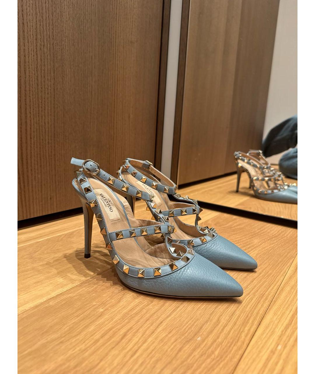VALENTINO Голубые кожаные туфли, фото 3