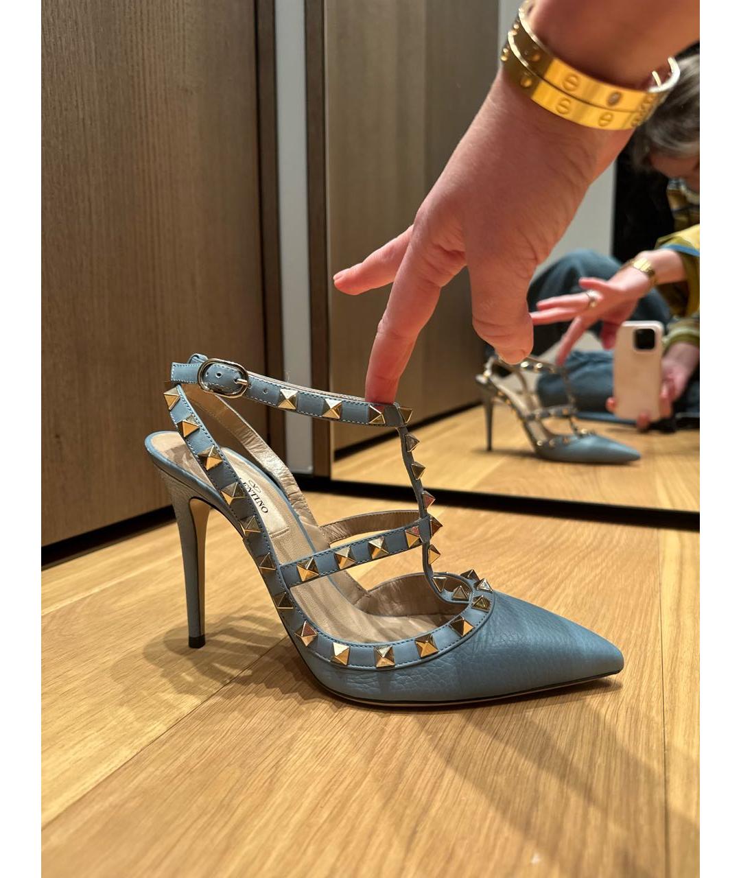VALENTINO Голубые кожаные туфли, фото 6