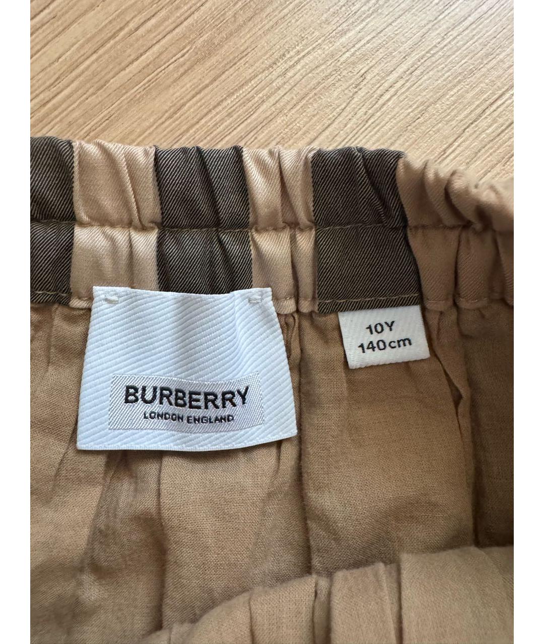 BURBERRY Бежевая хлопковая юбка, фото 2