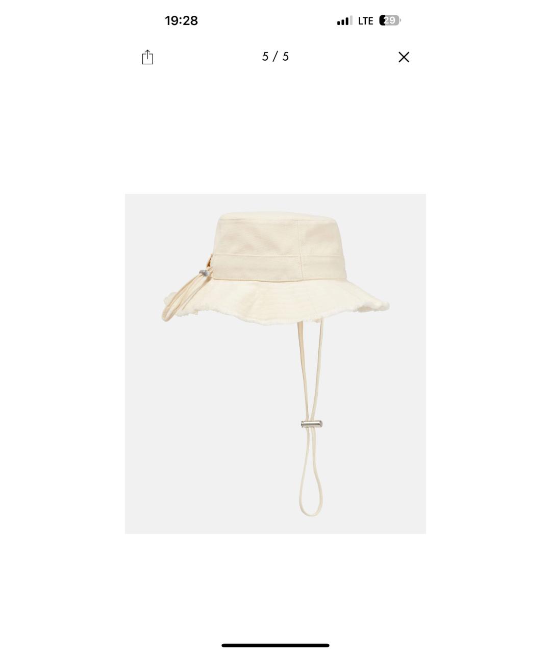 JACQUEMUS Бежевая хлопковая панама, фото 6