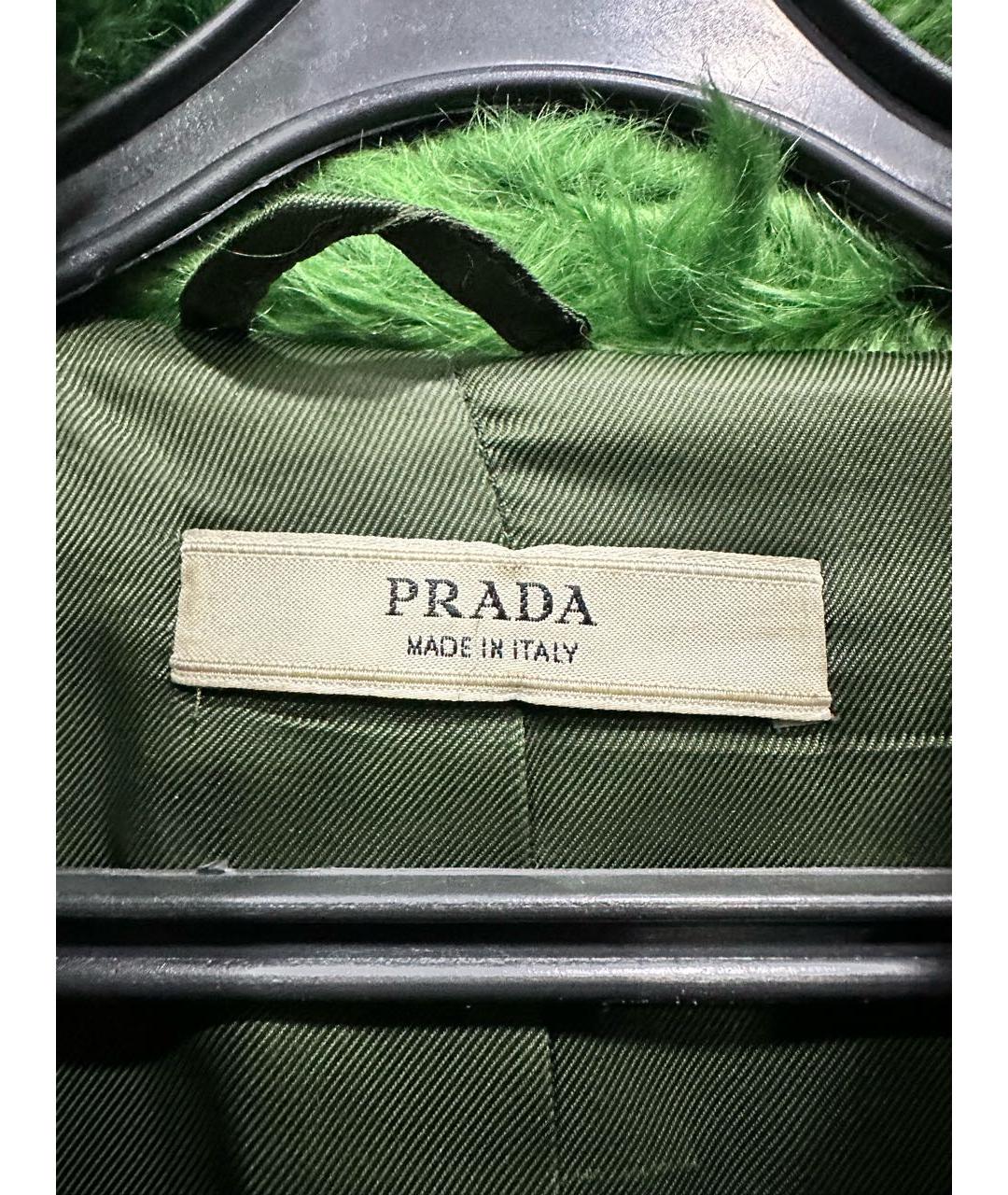 PRADA Зеленая шерстяная шуба, фото 6