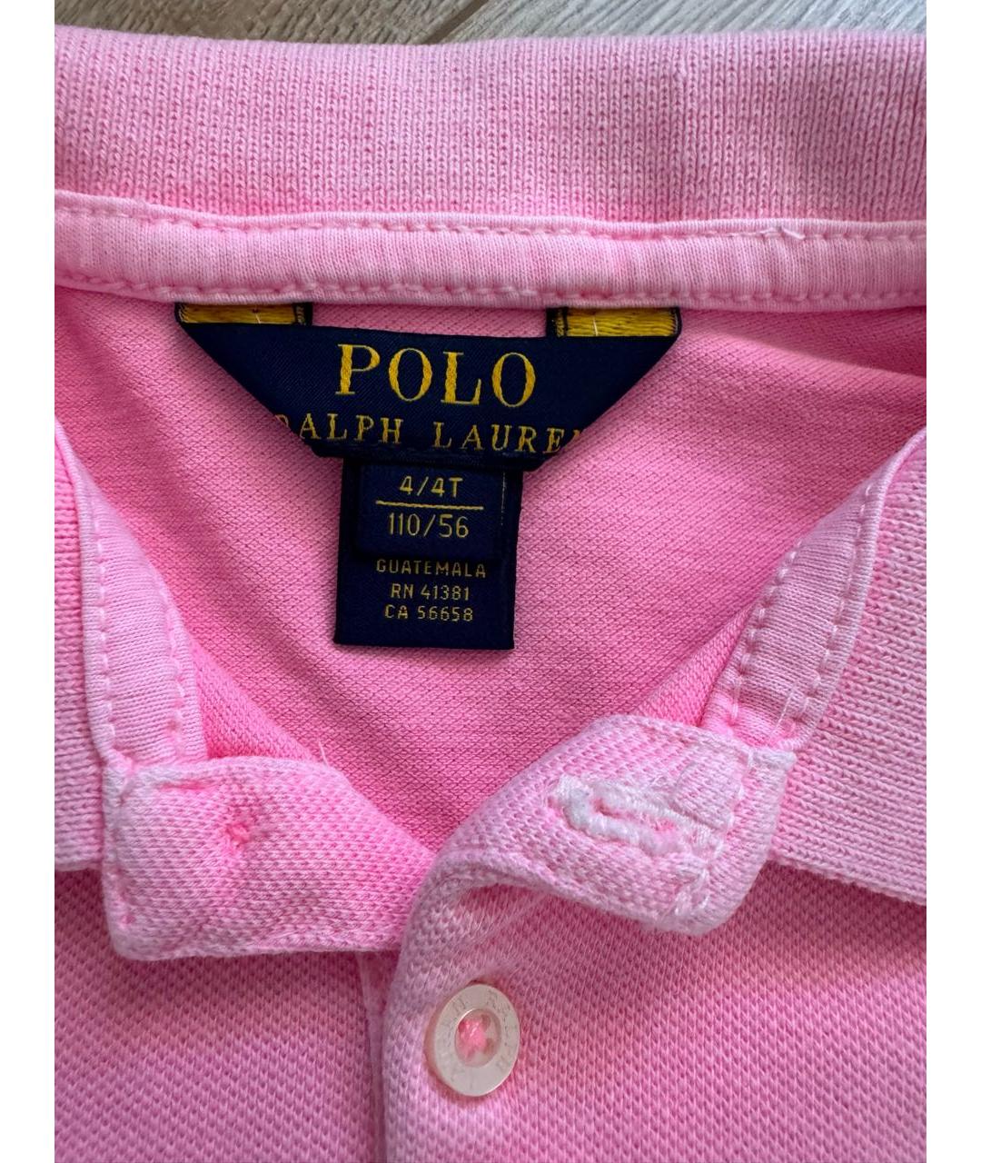 POLO RALPH LAUREN Розовый хлопковый детская футболка / топ, фото 2