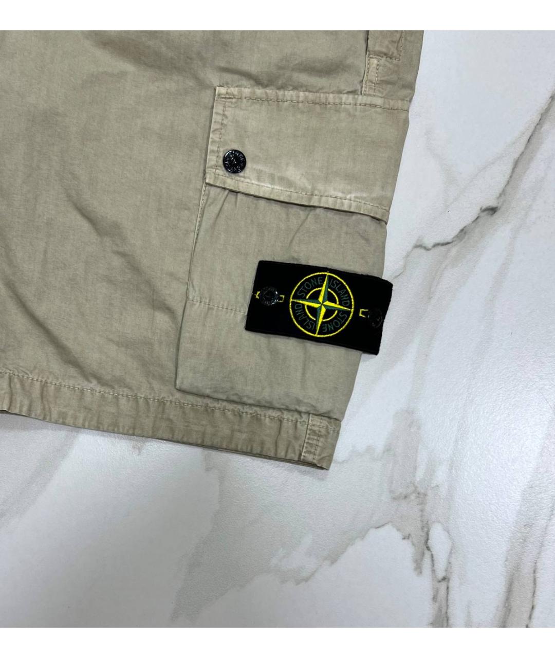 STONE ISLAND Бежевые шорты, фото 2